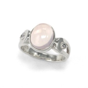 Silver-Based Rose Quartz Ring sliver Rings 8 x 10mm