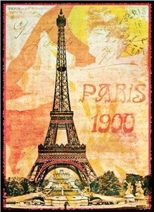 ■ポストカード■ Paris Vintageシリーズ（Paris tour Eiffel art nouveau）