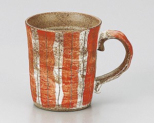 Mino ware Mug Red Horitokusa Made in Japan