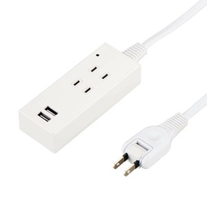 ヤザワ 雷ガード2AC2USB2.1A2.5mホワイト Y02K4025WH2U