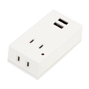 ヤザワ 雷ガード付フロントタップ型2AC+2USB2.1Aホワイト Y02FSK400WH2U