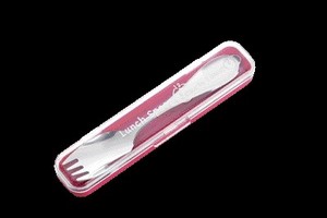 Metal Made in Japan Japan Lunch Spoon Attached Case Leaf White Pink 5 154