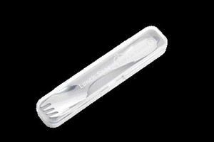Metal Made in Japan Japan Lunch Spoon Attached Case Leaf White 5 1 4 7