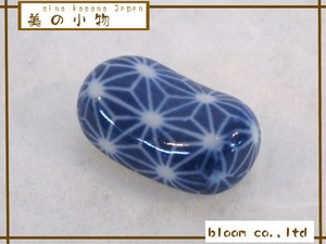 【長期欠品中】美の小物　長玉　箸置　七宝(青藍)　美濃焼　日本製