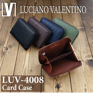 ★LUV-4008★Luciano Valentino ﾙﾁｱｰﾉﾊﾞﾚﾝﾁﾉクロコ型押し 小銭入れ付きパスケース