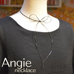 NEW【Angie】リボン結び シングルチョーカーネックレス！2色展開。シンプル＆フェミニン！