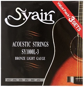 S.Yairi アコースティックギター弦 SY-1000L-3 3セットパック ライト (012-052) SY-1000L-3