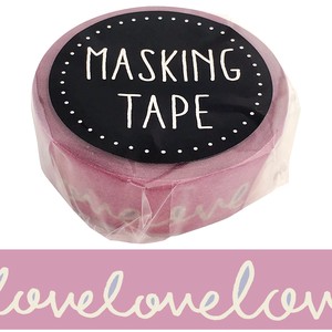 【グレイッシュマスキングテープ 15mm Love】★アルバム 手帳 ラッピング マスキングテープ 日本製 特価