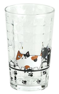 ■ガラス単品◇猫3兄弟ガラスタンブラー 行進