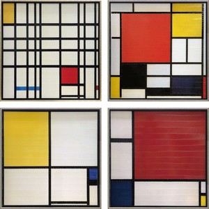 Piet Mondrian Famous Painting Stereo System Abstract Resin Frame