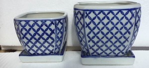 Object/Ornament Porcelain Cloisonne Set of 2