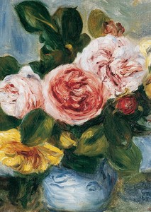 ■輸入　ポストカード■Auguste Renoir　ルノワール　Roses in a Vase,1900