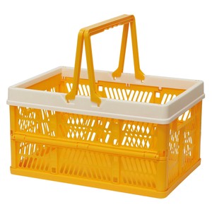 Folding Container L Yellow Storage Box Basket Storage Folded