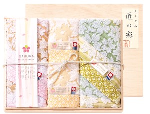Imabari towel Face Towel Gift Set Face Towel with Wooden Box Made in Japan