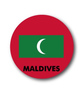 国旗缶バッジNO. CBFG-079 MALDIVES (モルディブ)