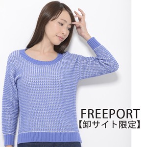 Sweater/Knitwear Knitted Long Sleeves Tops Ladies' Cotton Blend