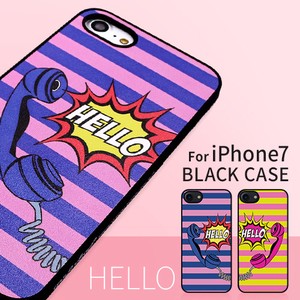 【iPhone8/7 ケース】ブラックケース Hello（ハロー）