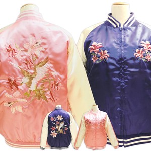 Kids' Jacket Sukajan Jacket Cotton Batting Floral Pattern Outerwear Embroidered M