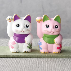 Animal Ornament Beckoning-cat Sakura Made in Japan