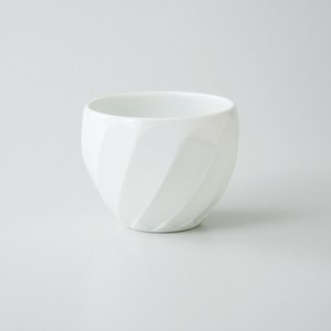 白磁斜め彫　デザートカップ