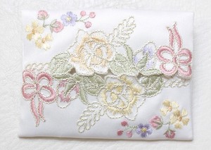 Embroidery Mini Tissue Case Ribbon ROSE