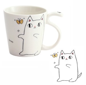 ■猫3兄弟 しっぽマグカップ単品【shiro】