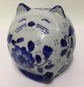 Object/Ornament Piggy Bank Porcelain Cat