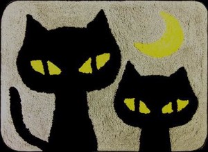 Door Mat Black-cat Cat