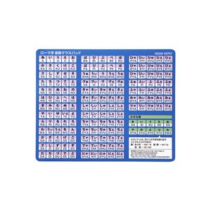 ローマ字変換マウスパッド 中型サイズ ブルー MPD-OP17RL8BL