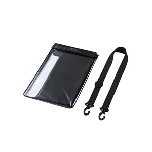 タブレット防水防塵ケース 10.1インチ スタンド、ストラップ付 ブラック PDA-TABWPST10BK