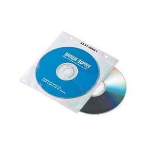 DVD・CD不織布ケース 2穴付きタイプ 2枚収納 インデックスカード付 ホワイト 50枚セット FCD-FR50WN