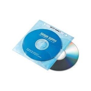DVD・CD不織布ケース 2穴付きタイプ 2枚収納 インデックスカード付 5色ミックス 100枚セット FCD-FR100MXN