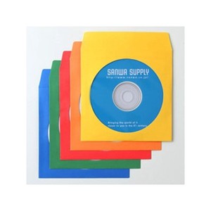 DVD・CDペーパースリーブケース 1枚収納 ミックスカラー 100枚セット FCD-PS100MXN
