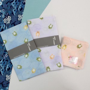 Gauze Handkerchief Frog Japanese Pattern Made in Japan