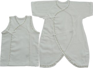 日本製 クレープ 夏さわやか素材 袖なし短肌着&コンビ肌着セット 新生児肌着