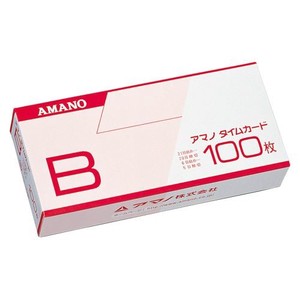 アマノ タイムカード(100枚入)B B 00011121