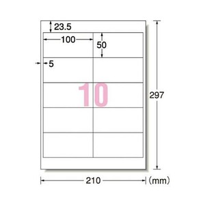 エーワン 手作りサインラベル10面 5枚入 31066 00073028