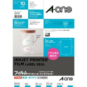 エーワン インクジェットプリンタラベル白光沢 28795 00031617