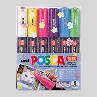 [(uni)MITSUBISHI PENCIL] "POSCA" Non-Permanent Marker 1 6 color set 1 6 3 37