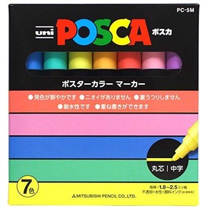 [(uni)MITSUBISHI PENCIL] "POSCA" Non-Permanent Marker 7 Colors