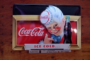 コカコーラ Coca-Cola Ice Cold エンボスサイン / ドイツ製ブリキ 看板