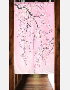 のれん 85X150cm「しだれ桜」【日本製】和風 コスモ　目隠し