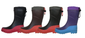 Rain Shoes Lightweight Hooded Rainboots Ladies Made in Japan