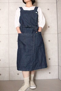 【2019通年定番】日本製 岡山産デニム胸当てラップジャンパースカートNo5116