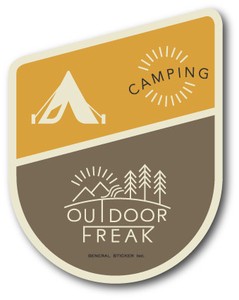 OD-08/CAMPING/キャンプ/OUTDOOR FREAKステッカー/アウトドアシリーズ