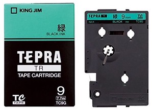 キングジム TRテープ9ミリ 緑ラベル/黒文字 TC9G 00010348