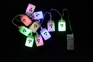 電池式LED10pcsガーランド(ゴーストボトル)　【ハロウィン】【Halloween】