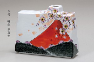 Kutani ware Flower Vase Red-fuji