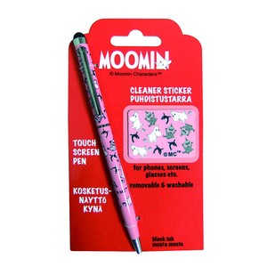 【ムーミン・北欧】スクリーンクリーナー付き ボールペン ピンク