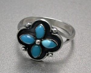 Silver-Based Turquoise/Lapis Lazuli Ring sliver